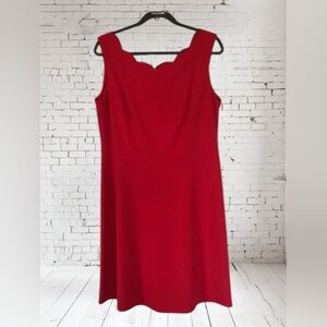 Glamour Women’s Size 14 Casual Sleeveless Fit and Flare Midi Dress Solid Red